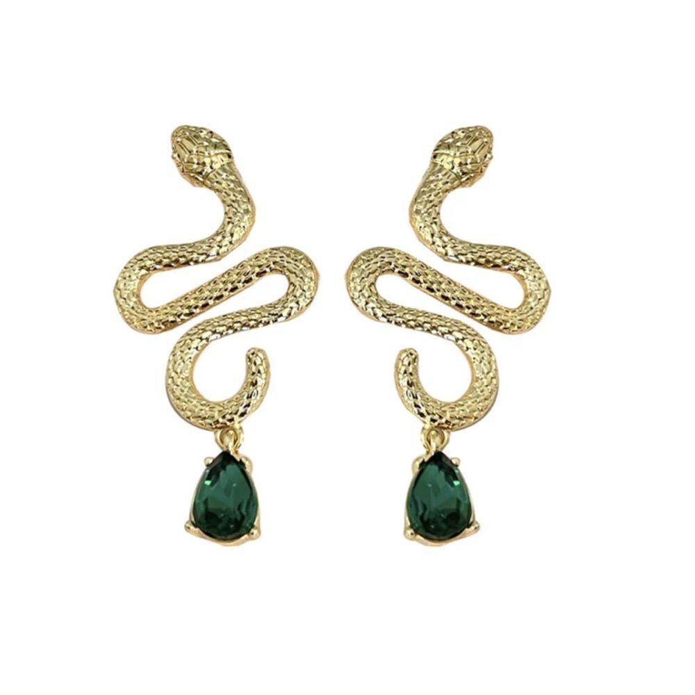 Gold snake earrings M238